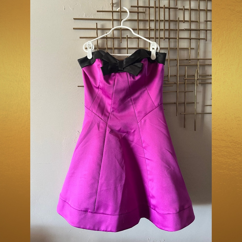 NWOT Betsey Johnson Collection Purple Fuchsia Black Short Party Dress Size 4